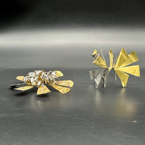 Vintage Atomic Flowers Christmas Ornaments Aluminum Handmade Mid Century Modern - Picture 3 of 7